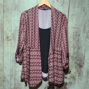 $$$ Front of Closet faux layered blouse